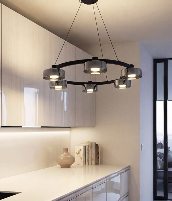 샤블리 LED 6등 식탁등, 펜던트조명 50W